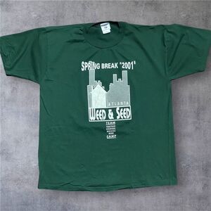 Jerzees Vintage 2001 Atlanta Weed & Seed Spring Break Green Shirt Men's Size XL